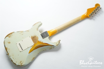 1961 Stratocaster Heavy Relic - Super Faded Aged Sonic Blue over 3-Tone Sunburst