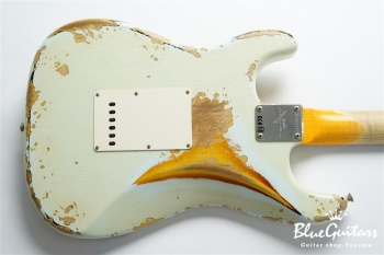 1961 Stratocaster Heavy Relic - Super Faded Aged Sonic Blue over 3-Tone Sunburst