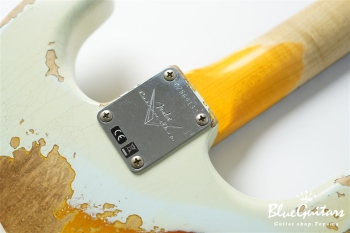 1961 Stratocaster Heavy Relic - Super Faded Aged Sonic Blue over 3-Tone Sunburst