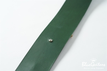 Plain Leather Wide - Green & Round Studs / Silver