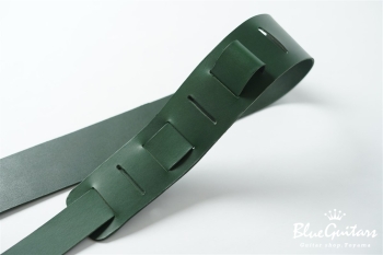 Plain Leather Wide - Green & Round Studs / Silver