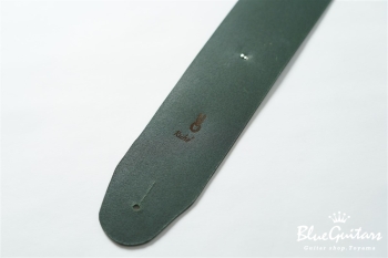 Plain Leather Wide - Green & Round Studs / Silver