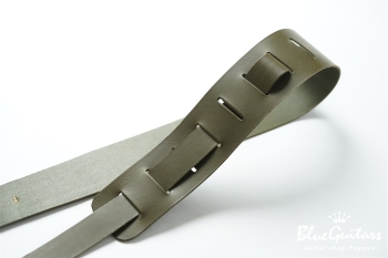 Plain Leather -Olive & Round Studs  / Gold