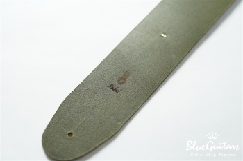 Plain Leather Wide - Olive & Oval Studs / Silver