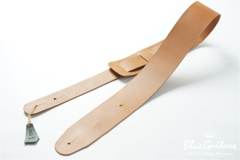 Plain Leather Wide - Camel & Oval Studs / Gold