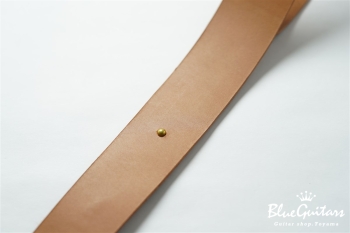 Plain Leather - Camel & Round Studs / Gold