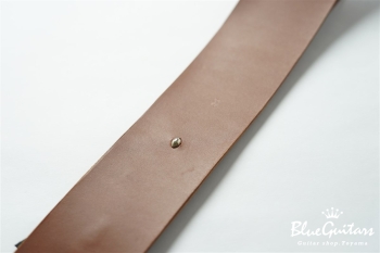 Plain Leather Wide - Choco & Oval Studs / Silver