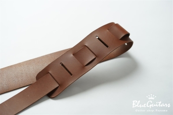 Plain Leather Wide - Choco & Oval Studs / Silver