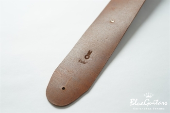 Plain Leather Wide - Choco & Oval Studs / Silver
