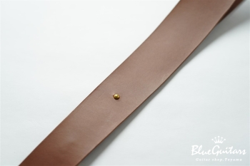 Plain Leather - Choco & Round Studs / Gold