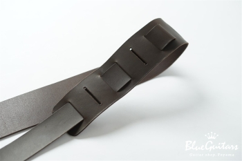 Plain Leather Wide - Dark Brown & Round Studs / Gold