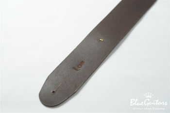 Plain Leather Wide - Dark Brown & Round Studs / Gold