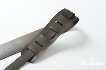 Plain Leather - Dark Brown & Oval Studs / Silver