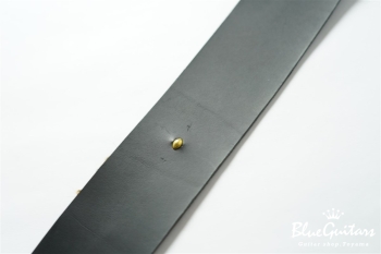 Plain Leather Wide - Black & Oval Studs / Gold