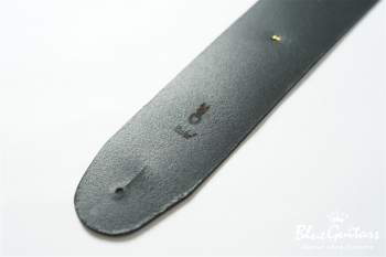 Plain Leather Wide - Black & Oval Studs / Gold