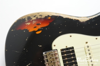 XSC-2 Black over 3 Tone Burst Heavy Aged / Alder / 5A Roasted Flame Maple #3905