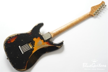 XSC-2 Black over 3 Tone Burst Heavy Aged / Alder / 5A Roasted Flame Maple #3905