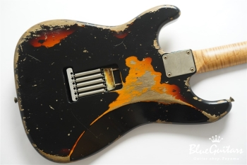 XSC-2 Black over 3 Tone Burst Heavy Aged / Alder / 5A Roasted Flame Maple #3905