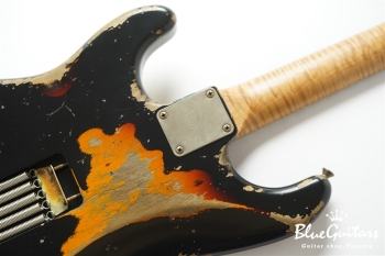 XSC-2 Black over 3 Tone Burst Heavy Aged / Alder / 5A Roasted Flame Maple #3905