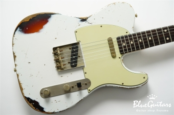 XTC-1 Olympic White over 3 Tone Burst Heavy Aged / Alder / Roasted Flame Maple #3910