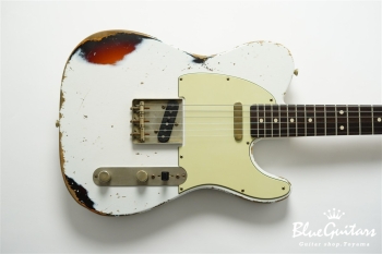 XTC-1 Olympic White over 3 Tone Burst Heavy Aged / Alder / Roasted Flame Maple #3910