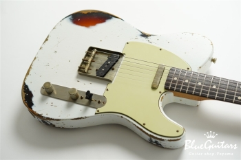 XTC-1 Olympic White over 3 Tone Burst Heavy Aged / Alder / Roasted Flame Maple #3910