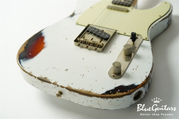 XTC-1 Olympic White over 3 Tone Burst Heavy Aged / Alder / Roasted Flame Maple #3910