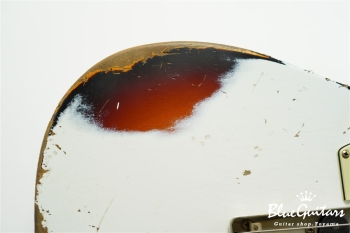 XTC-1 Olympic White over 3 Tone Burst Heavy Aged / Alder / Roasted Flame Maple #3910