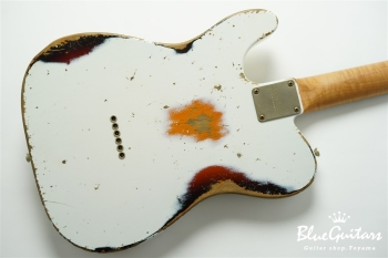 XTC-1 Olympic White over 3 Tone Burst Heavy Aged / Alder / Roasted Flame Maple #3910