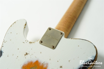 XTC-1 Olympic White over 3 Tone Burst Heavy Aged / Alder / Roasted Flame Maple #3910