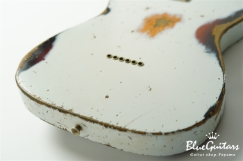 XTC-1 Olympic White over 3 Tone Burst Heavy Aged / Alder / Roasted Flame Maple #3910