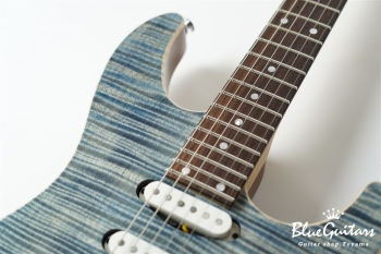 FUTURA-S SSH / Flame Maple Top, Fiji Mahogany Back - Faded Lazuli Blue