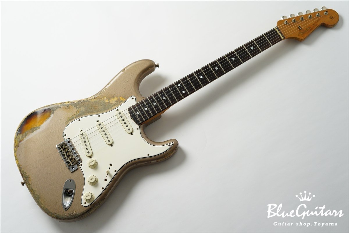 MBS 1963 Stratocaster Heavy Relic by Carlos Lopez - Shoreline Gold over 2-Color Sunburst