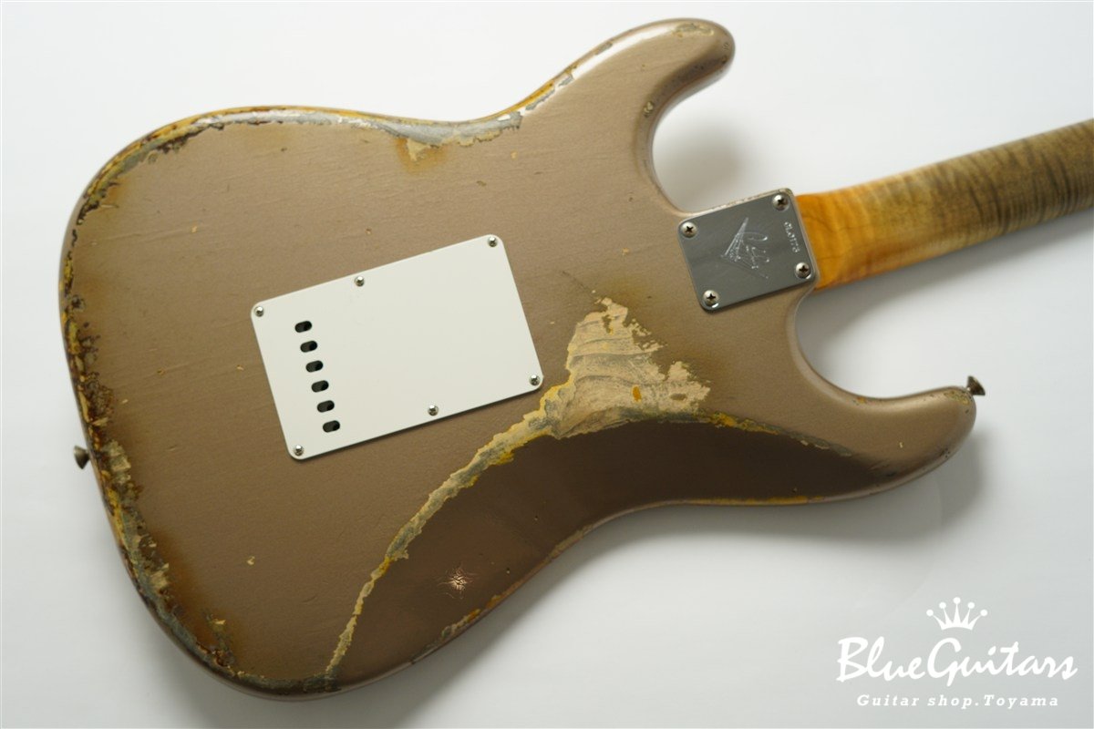 MBS 1963 Stratocaster Heavy Relic by Carlos Lopez - Shoreline Gold over 2-Color Sunburst