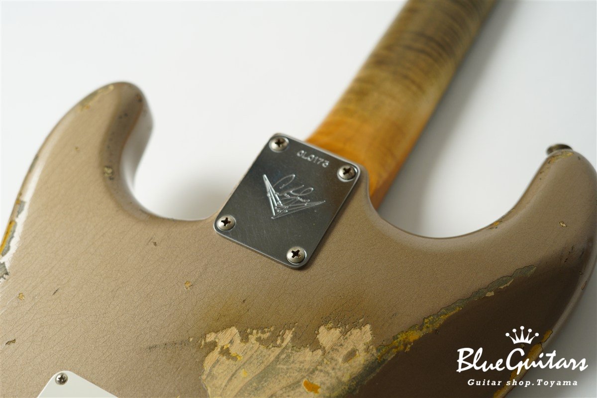 MBS 1963 Stratocaster Heavy Relic by Carlos Lopez - Shoreline Gold over 2-Color Sunburst