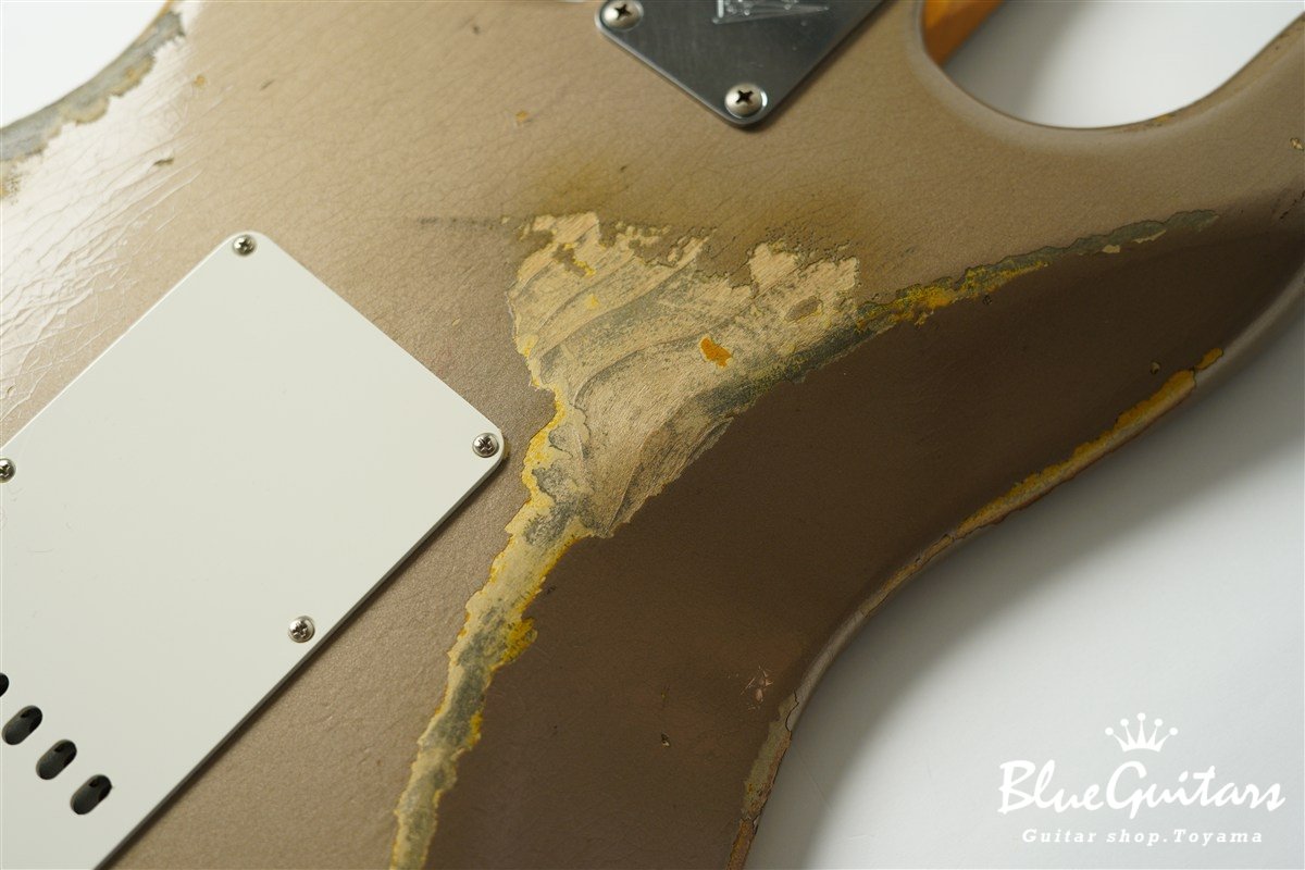 MBS 1963 Stratocaster Heavy Relic by Carlos Lopez - Shoreline Gold over 2-Color Sunburst