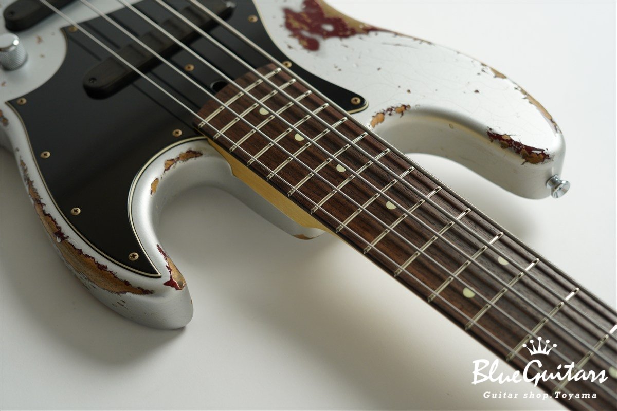 XJ-1T 5st Silver over Bordeaux Heavy Aged / Alder / R #3449