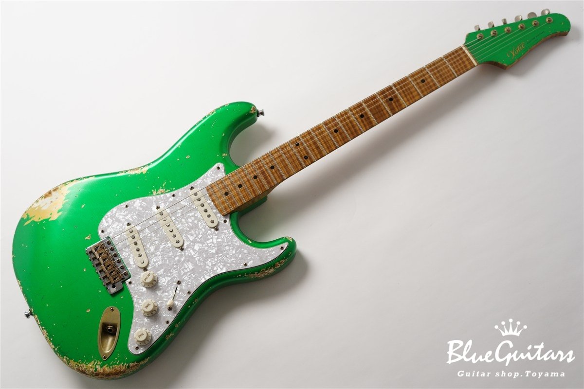 XSC-1 Candy Apple Green Heavy Aged / Ash Body / 5A Roasted Flame Maple Neck