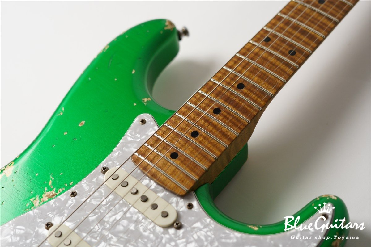 XSC-1 Candy Apple Green Heavy Aged / Ash Body / 5A Roasted Flame Maple Neck