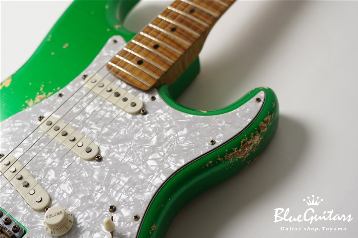 XSC-1 Candy Apple Green Heavy Aged / Ash Body / 5A Roasted Flame Maple Neck