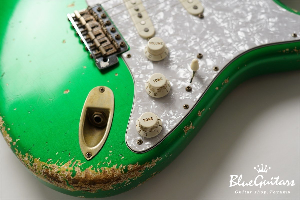 XSC-1 Candy Apple Green Heavy Aged / Ash Body / 5A Roasted Flame Maple Neck