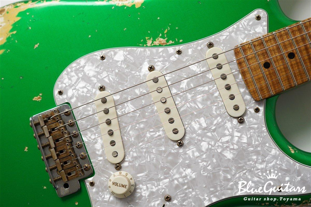 XSC-1 Candy Apple Green Heavy Aged / Ash Body / 5A Roasted Flame Maple Neck