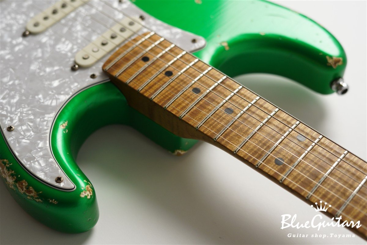 XSC-1 Candy Apple Green Heavy Aged / Ash Body / 5A Roasted Flame Maple Neck