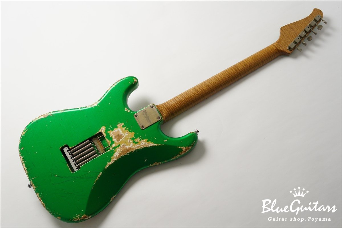 XSC-1 Candy Apple Green Heavy Aged / Ash Body / 5A Roasted Flame Maple Neck