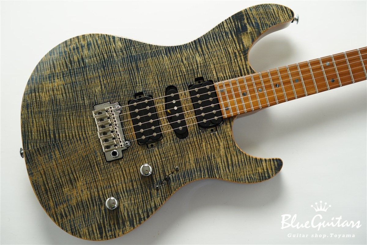 FUTURA-S HSH / Flame Tochi Top, Fiji Mahogany Back - Faded Lazuli Blue