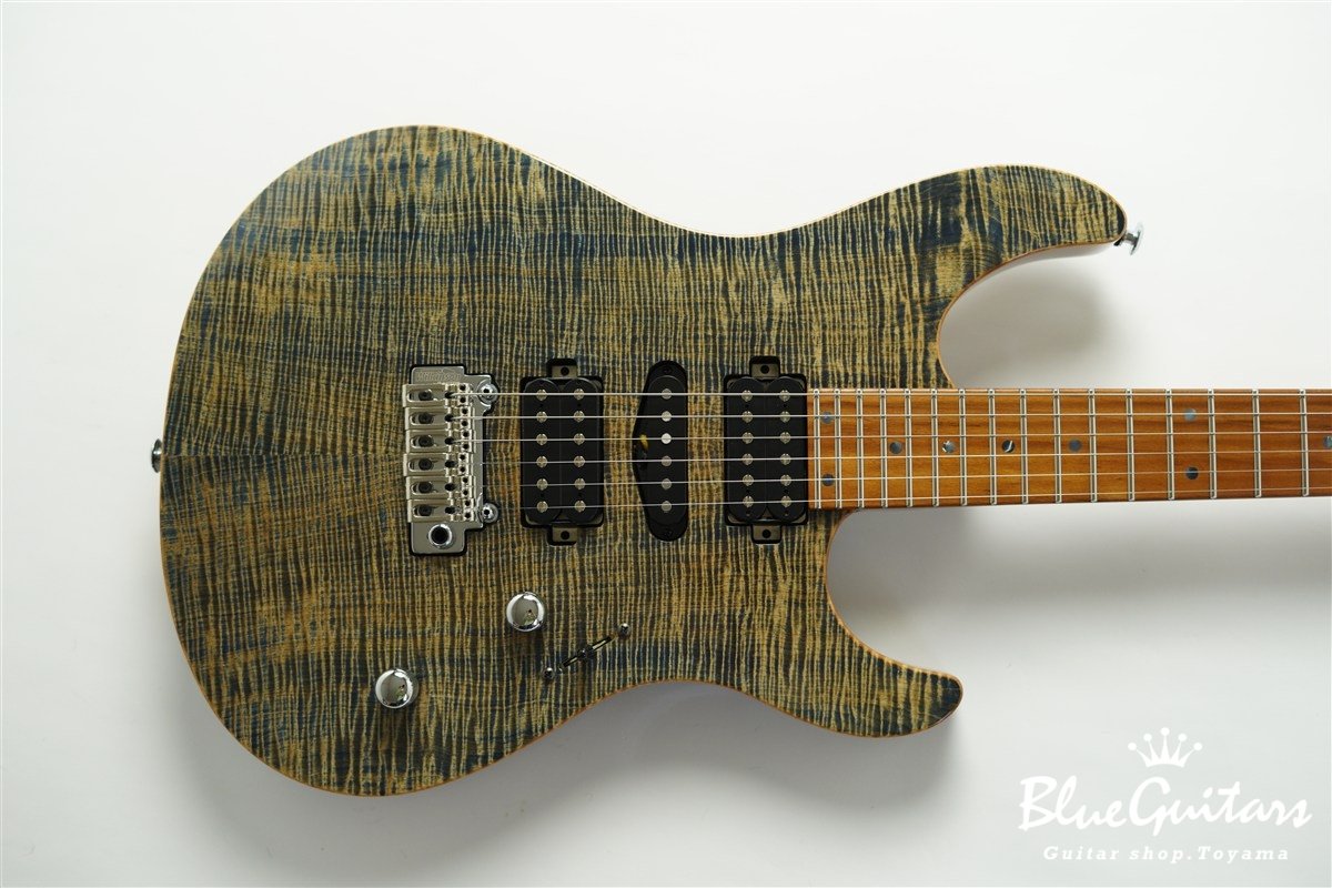 FUTURA-S HSH / Flame Tochi Top, Fiji Mahogany Back - Faded Lazuli Blue