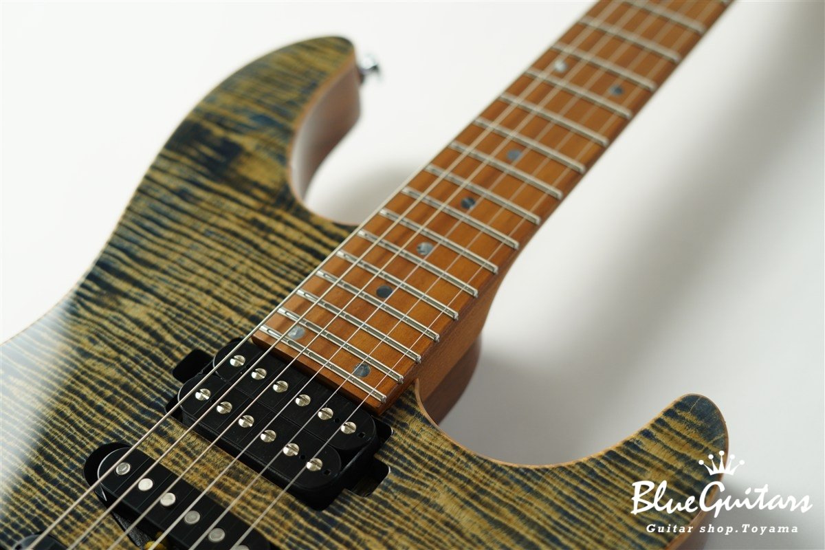 FUTURA-S HSH / Flame Tochi Top, Fiji Mahogany Back - Faded Lazuli Blue