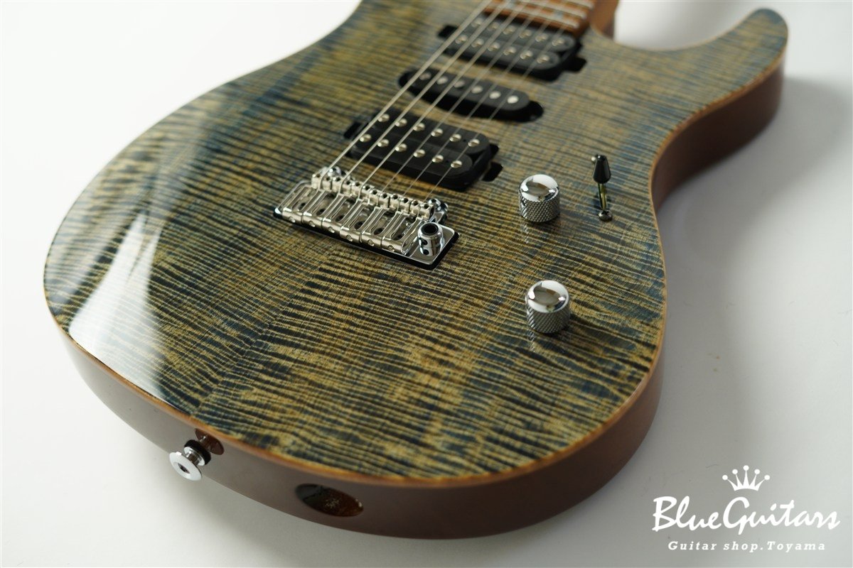 FUTURA-S HSH / Flame Tochi Top, Fiji Mahogany Back - Faded Lazuli Blue