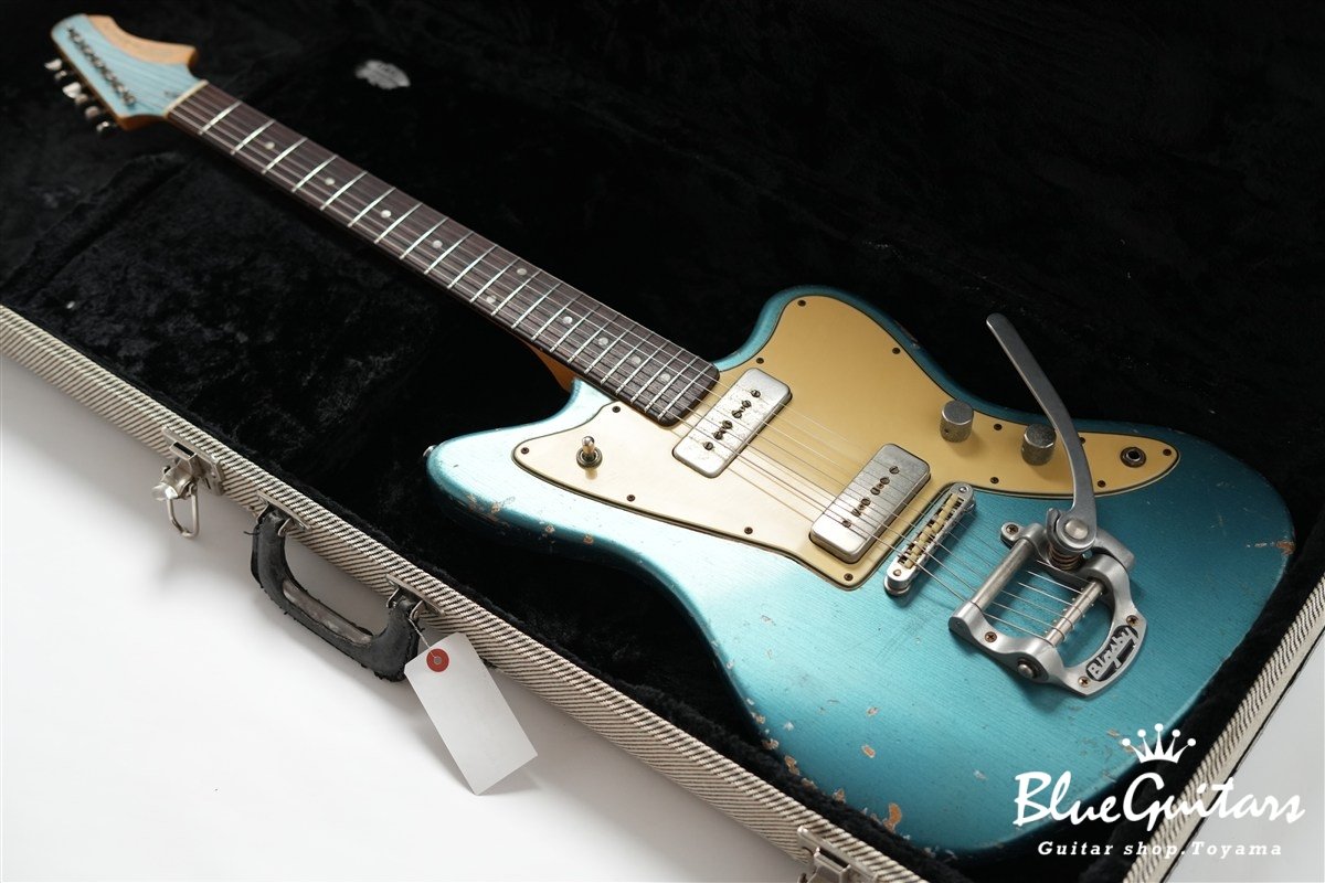 Alt de facto JM6 w/ Bigsby Medium Distress - Lake Placid Blue