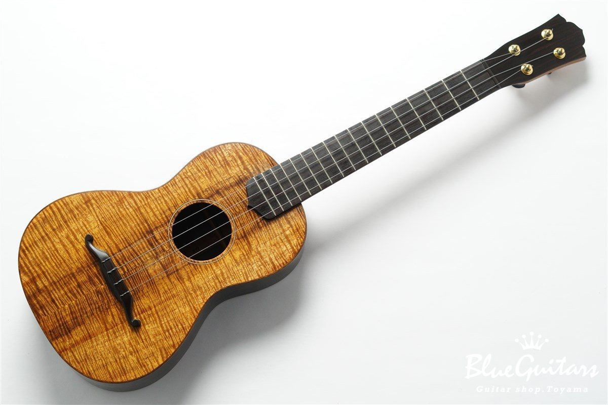 ukulele tenor 14f std. w Curly Hawaiian Koa Top / Ebony SIDE & BACK